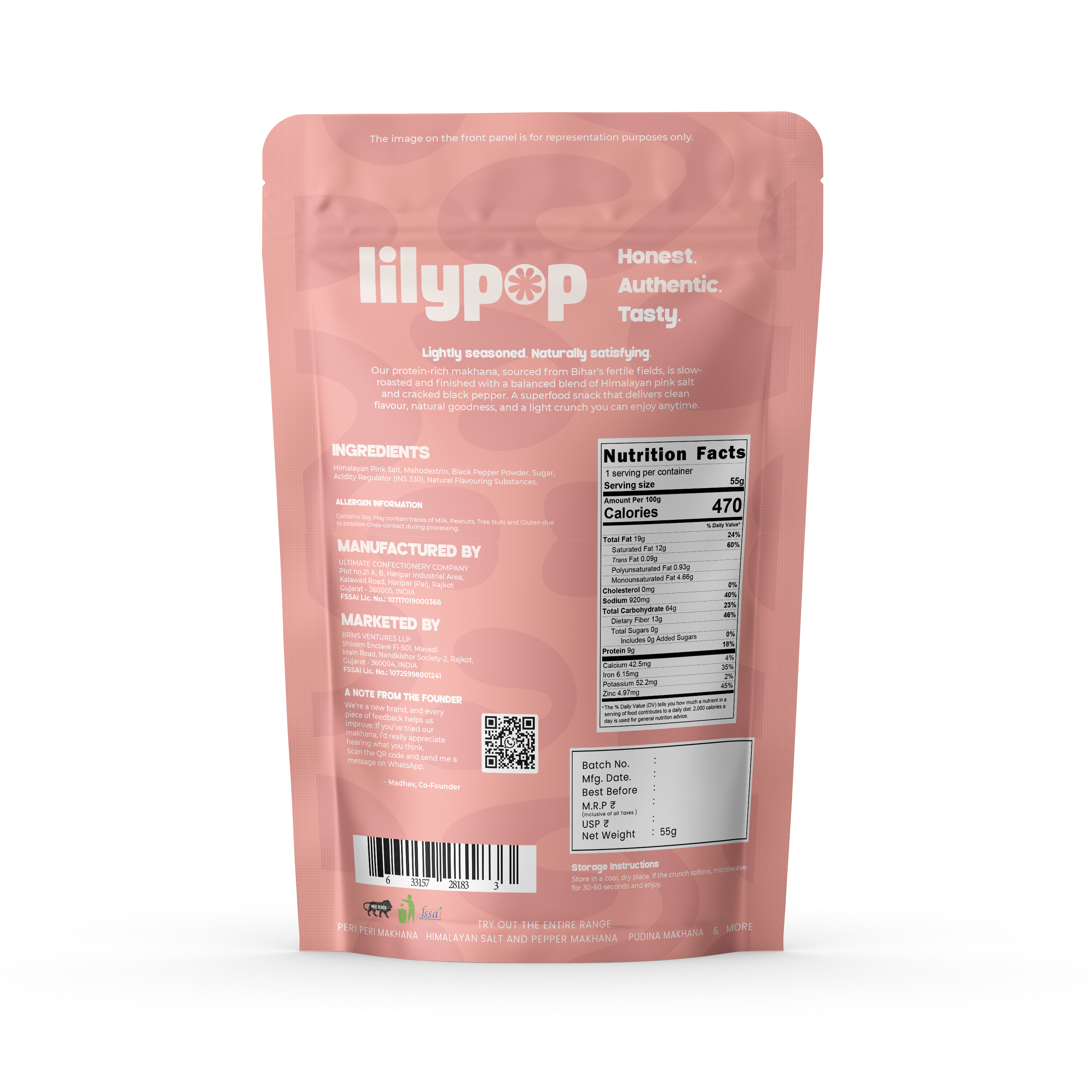Himalayan Salt & Pepper Makhana — back of pack